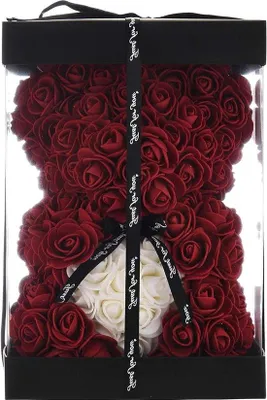 Productafbeelding van Rode, met de hand beschilderde teddybeer, 10 inch