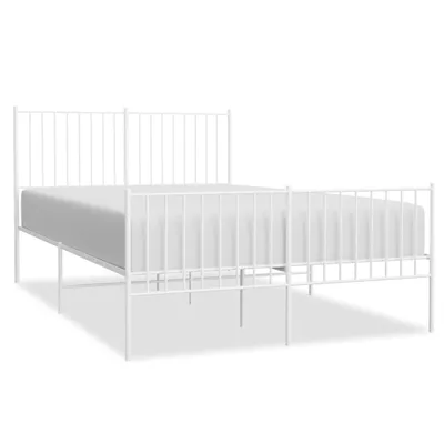 Produktbild von "SALE 2026"Bettgestell - Doppelbett - mit Kopf- und Fußteil Metall Weiß 135x190 cm - Polsterbett Klassische Betten DE8969934