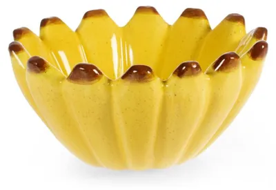 2er-Set Schalen aus Steinzeug, Bananenmotiv, 13x6 cm