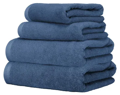 Produktbild von Ruggeri 4 Handtuch Set 2 Handtuch 2 Gästetuch Baumwolle, Blau