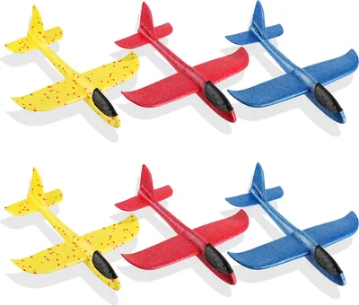 Produktbild von com-four® 6x Styroporflugzeug für Kinder und Erwachsene - Stabiler Wurfgleiter mit Stecksystem - Segelflugzeugmodell - ultra-leichtes Modellflugzeug - Styroporflieger ohne Motor