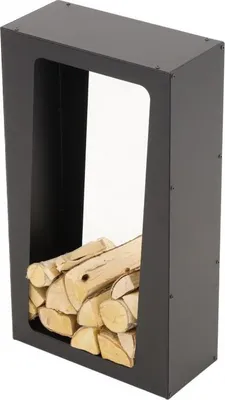 Image de Range bûches CASA en acier noir 51,5 x23,5 x90,5 cm