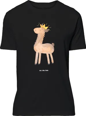 Produktbild von Mr. & Mrs. Panda Größe L T-Shirt Lama König - Schwarz - Geschenk, Abitur, Tshirt, Shirt, Lamas, Vorgesetzter, Mama, Freundin, mit Spruch