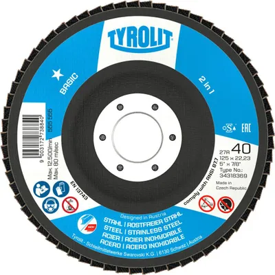 Produktbild von Tyrolit Lamellenschleifscheibe Za40q-b 27cla 115x22.23 Schwarz Schwarz One Size