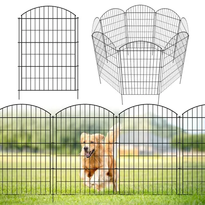 Imagen del producto de Valla metálica para jardín, decorativa, de 101 cm de altura, 3,5 metros de largo, ideal para delimitar jardines