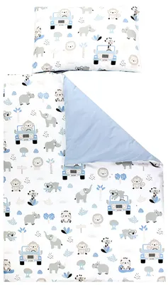 Produktbild von TupTam Kinder Bettwäsche Gemustert 2-Teilig Wendebettwäsche, Farbe: Zoo Blau, Größe: 135x100 cm
