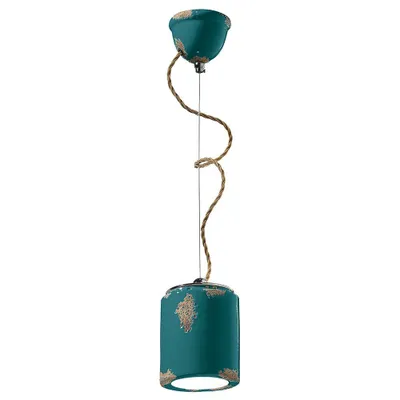 Produktbild von Ferroluce Vintage Hängeleuchte Ø 12,5cm Grün Rund