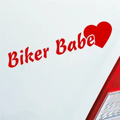 Produktbild von Auto Aufkleber Biker Babe Bikerbabe Motorrad Frau 19x4 cm Rot Sticker Heckscheibenaufkleber