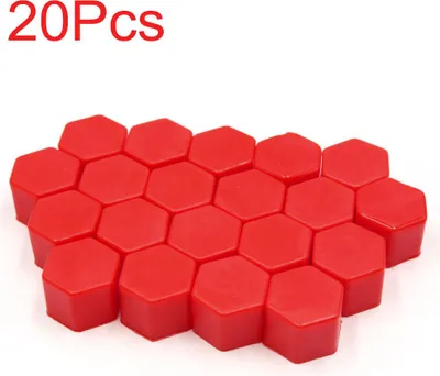 Image de 20pcs 21mm rouge véhicule voiture écrou roue moyeu roue vis couvre la poussière Protéger Caps