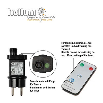 Produktbild von LED Lichterkette außen 180 LEDs mit Timer, Trafo & Fernbedienung, hellum