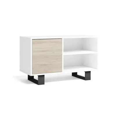 Image de WIND Meuble TV, Couleur Blanc et chêne, 95x40x57cm