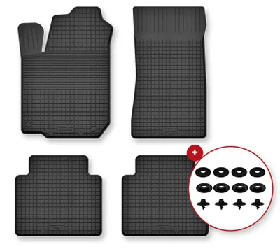 Image de Tapis de sol en caoutchouc pour Subaru Forester V 2016- (SUV) – 4 pièces, noirs, semi-universel, adapté