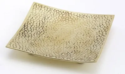 Produktbild von Kerzenteller, Dekoteller quadrat Messing Gold poliert 10 x 10 cm