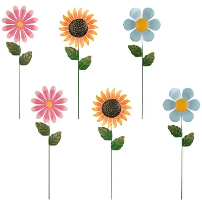 Produktbild von Gartenstecker Rost Sonnenblume 3er Set Eisen Outdoor Gartendeko