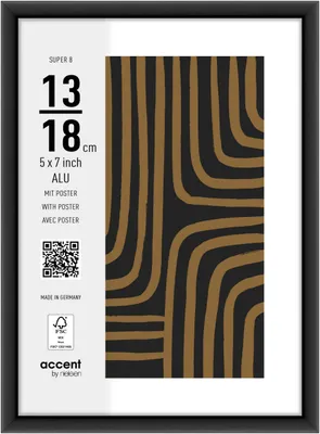 Zdjęcie produktu dla Rama do zdjęć Accent by Nielsen z aluminium Super 8, 15 x 20 cm, czarna matowa