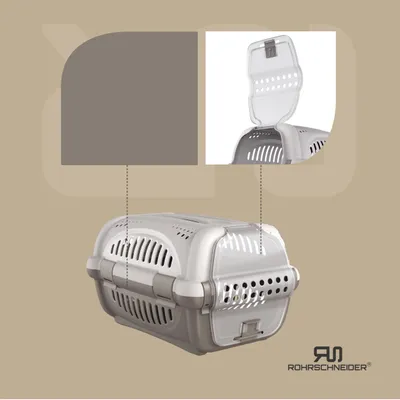 Produktbild von Rohrschneider Katzen Transportbox | Transportbox Katze | Hundebox | Transportbox Hund | Katzenbox grau | Transportbox Katze groß