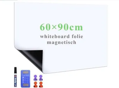 Image de Grand kit de tableau blanc magnétique avec marqueur et éponge, pour le mur, le bureau et l'école