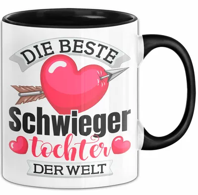 Produktbild von Schwiegertochter Tasse Geschenk Die Beste Schwiegertochter Der Welt Geschenkidee Becher (Schwarz)