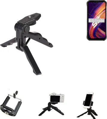 Produktbild von K-S-Trade Stativ Tisch-Ständer Dreibein Handy-Stativ Ständer kompatibel mit Ulefone Armor 11 5G Mini-Stativ Smartphone Tripod Handy-Stativ aus