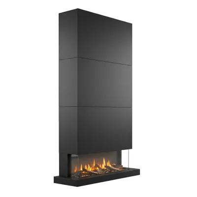 Productafbeelding van Xaralyn Elektrische wandkachel - Model 120XLB - zwart, houtlook - 1400 Watt verwarming - met afstandsbediening - elektrische kachel met zicht aan 3 zijden - decoratieve kachel