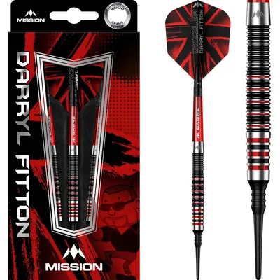 Produktbild von Mission | Darryl Fitton | Softdarts | 95% Tungsten | 18g | Black‑Red Electro | Dartpfeile Set