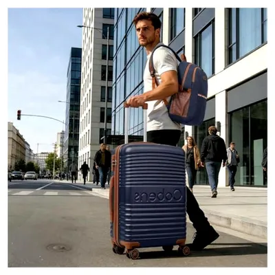 Produktbild von Gepäck-Set, 5-teilig, mit Rollen, ABS-Hartschalenkoffer, TSA-Schloss, Spinner-Räder, Handgepäck-Set, PorscheBlue