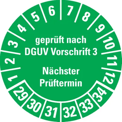 Produktbild von Dreifke® Prüfplakette nach DGUV Vorschrift 3, Nächster Prüftermin 29-...