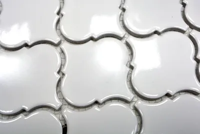 Produktbild von Handmuster Retro Vintage Mosaik Fliese Keramik Florentiner weiß glänzend MOS13-1WG_m