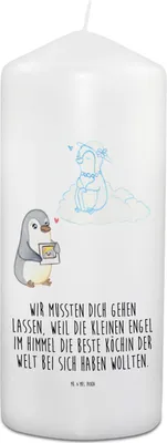 Produktbild von Mr. & Mrs. Panda Gedenkkerze Trauer Oma - Weiß - Kerze Für Verstorbene, Trauerkerze, Trauerlicht, Tod von Nahestehenden Menschen, Verlust Familienmitglied, Beileidskerze