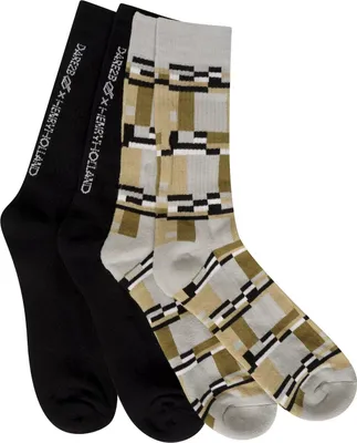 Produktbild von Dare 2B - "Henry Holland" ponožky pre mužov/dámy unisex (2-pack) RG8277 (43 EU - 47 EU) (čierna/béžová/sivá)
