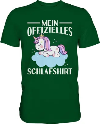 Produktbild von Offizielles Schlafshirt Nachthemd Schlafanzug Pyjama Einhorn T-Shirt – Bottle Green / XL