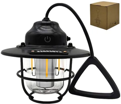 Produktbild von Minicee LED Campinglampe USB wiederaufladbar mit Haken IPX4 Schwarz