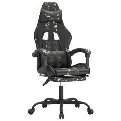 Produktbild von Gamingstuhl mit Fußstütze Drehbar Schwarz Tarnfarben Kunstleder