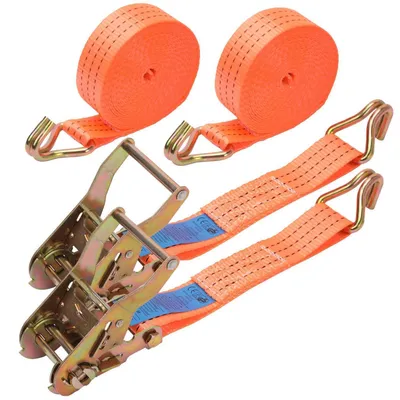 Immagine prodotto di Cinghie di fissaggio con ratchet e gancio, 3 cm x 6 m, set da 2, in poliestere