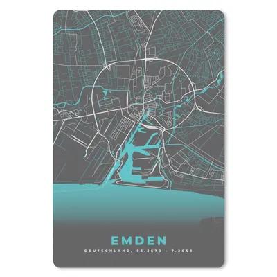 Produktbild von MuchoWow® Mauspad Mousepad Karte - Emden - Blau - Stadtplan - Deutschland 18x27 cm - Mousepads - Maus Mat - Pad - Mausunterlage