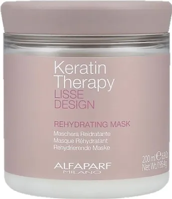 Image de Alfaparf Milano Lisse Design Keratin Therapy Rehydrating Mask masque nourrissant pour cheveux secs et abîmés 200 ml