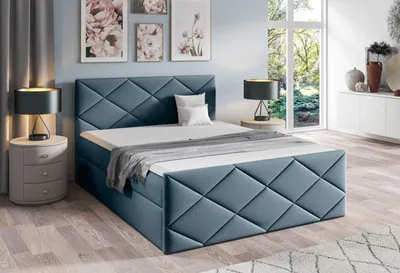 Obrázek produktu pro Postel s matrací a roštem HALKA - 120x200, modrá 2 + topper