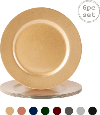 Produktbild von Argon Ta 6 Stück Metallic Charger Plate Set - Metallic-Finish - 33cm - Gold