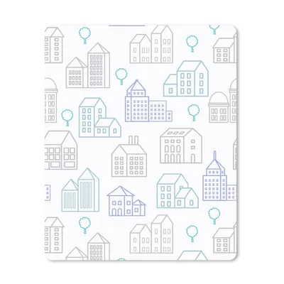 Produktbild von MuchoWow® Mauspad Mousepad Skyline - Muster - Haus 19x23 cm - Mousepads - Maus Mat - Pad - Mausunterlage - Mauspads - Spielen
