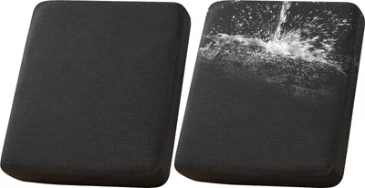 Produktbild von 2er-Set Terrassen-Kissenbezüge für draußen/drinnen , 100% wasserdichter Outdoor-Sitzkissen Schonbezug für Terrassenmöbel Sektionalsofa,Schwarz