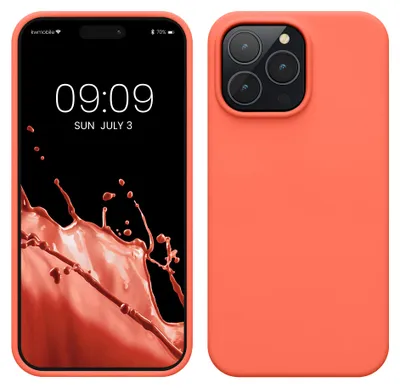Produktbild von kwmobile Handyhülle für iPhone 14 Pro Max Hülle, für iPhone 14 Pro Max Case - Hülle Silikon - kabelloses Laden - Leuchtende Koralle