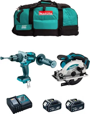 Produktbild von MAKITA Kit MK208 (DHP481 + DSS610 + 2 x 5,0 Ah + DC18RC + LXT600)