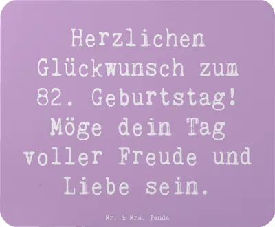 Produktbild von Mr. & Mrs. Panda Mauspad Spruch 82. Geburtstag - Lavendeltraum - Geschenk, Mousepad, handgefertigt, Freude, computer, einzigartig, mousematte, Geburtstagsgeschenk
