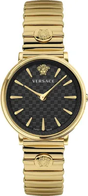 Obrázek produktu pro Versace VE8104722 V-Circle Lady schwarz gold Edelstahl Armband Uhr Damen NEU