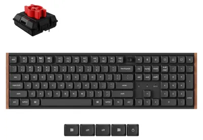 Productafbeelding van Keychron K5 Ultra 8K Draadloos, slanke mechanische toetsenbord, full-size, RGB, hot-swap - QWERTY US - Milk POM Red