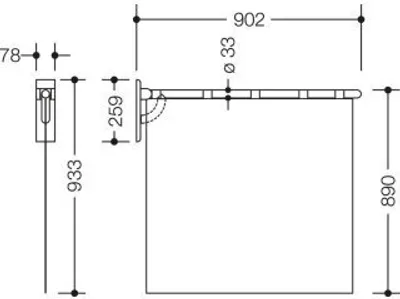 Produktbild von HEWI 801.52B20080 97 Duschspritzschutz Ser 801, matt,