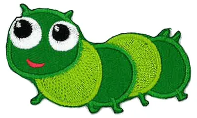 Produktbild von Raupe Tier - Aufnäher, Bügelbild, Aufbügler, Applikationen, Patches, Flicken, Zum Aufbügeln, Größe: 6,8 x 4,1 cm