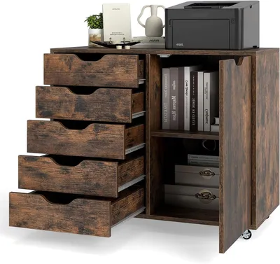 Produktbild von Rollcontainer mit Schubladen – Archivschrank – Aufbewahrung und Organisation – Mobil mit Schlössern – 78 x 40 x 65 cm