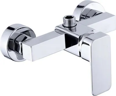 Produktbild von Moderne, verchromte Wand-Duscharmatur mit Warm- und Kaltwassermischer