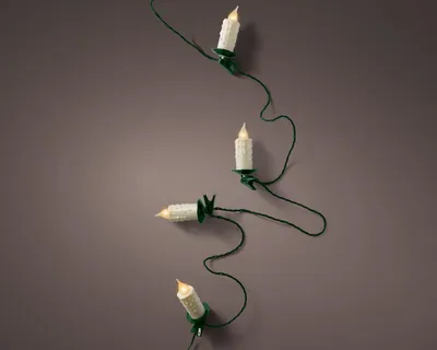 Produktbild von LED Kerzen Lichterkette 30 LEDs 1160 cm grün klassisch warmweiß Weihnachtsbeleuchtung